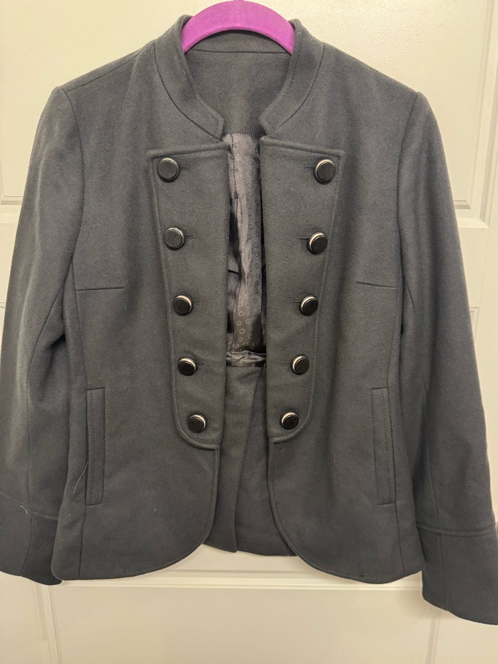 Gerry Weber Gray Tailored Military-Style Double-Breasted Jacket Blazer